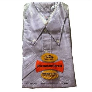 Donlin Vintage NWOT Tapered & Tails Purple Shirt Size 16L - 16.5